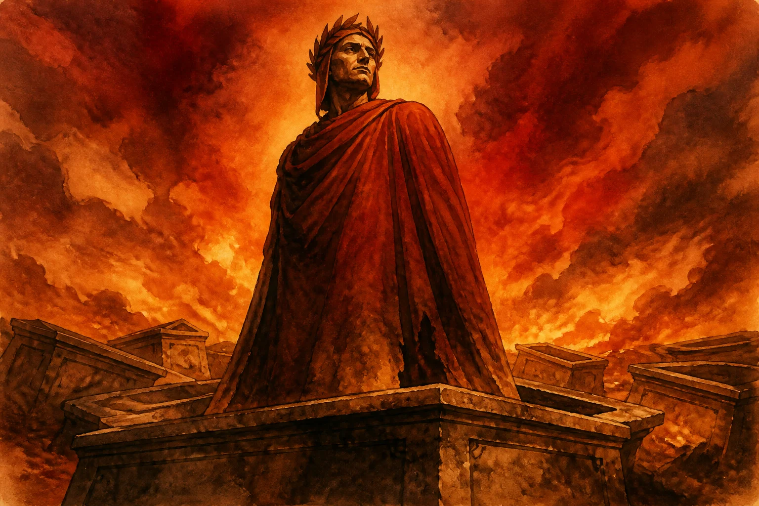 Farinata degli Uberti rising from his tomb in Dantes Inferno Canto X, proud and contemptuous
